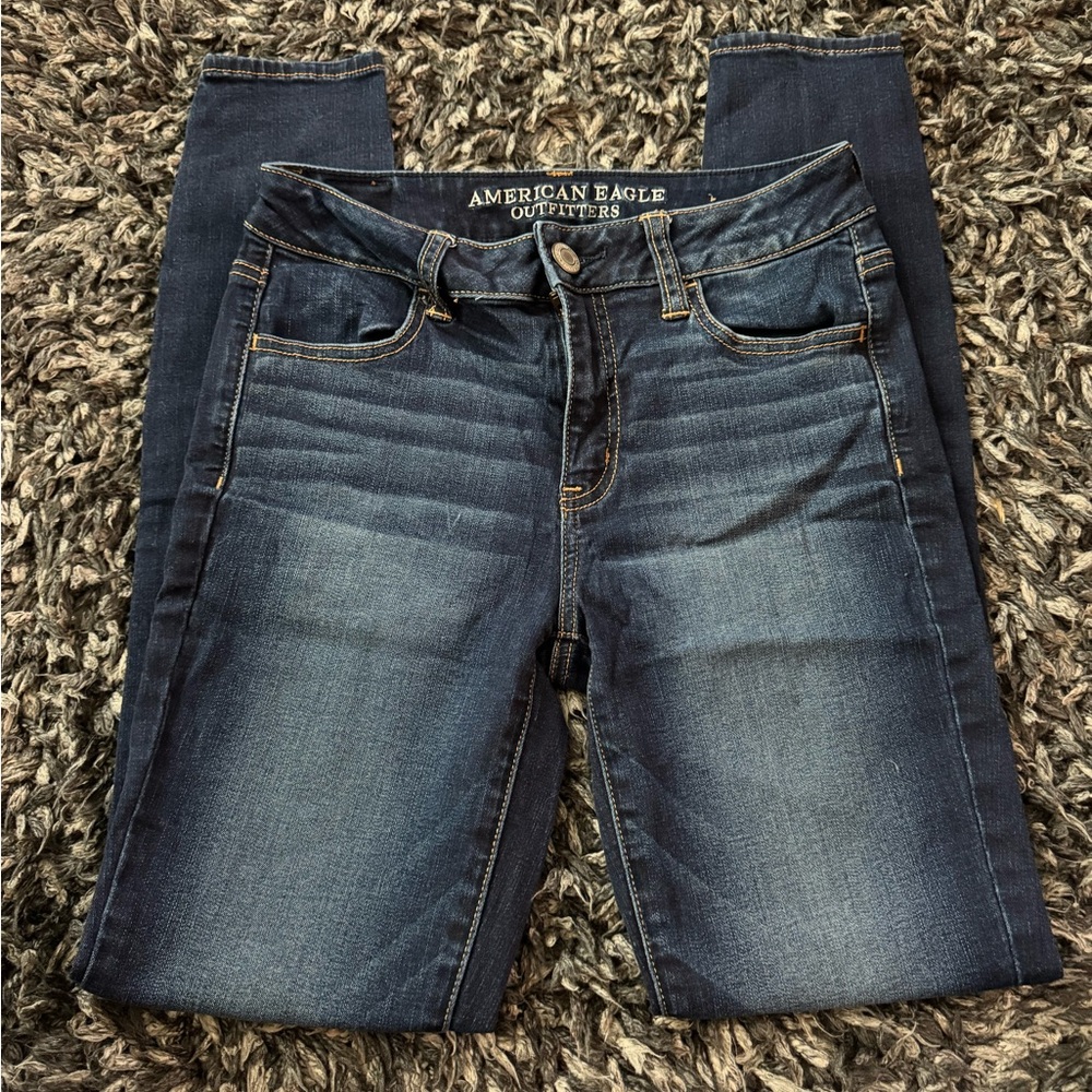 American Eagle Outfitters Women's Dark Blue Skinny Jeans